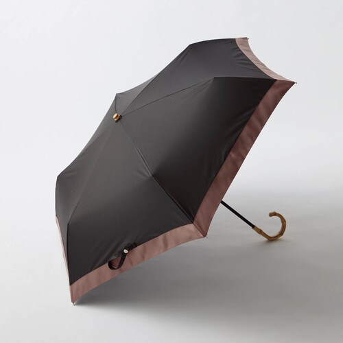 竹持ち手の晴雨兼用折りたたみ日傘 【UV対策】 【1級遮光素材】