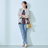 モデル身長167cm／M ※写真は撮影用のため股下+3cmになります。