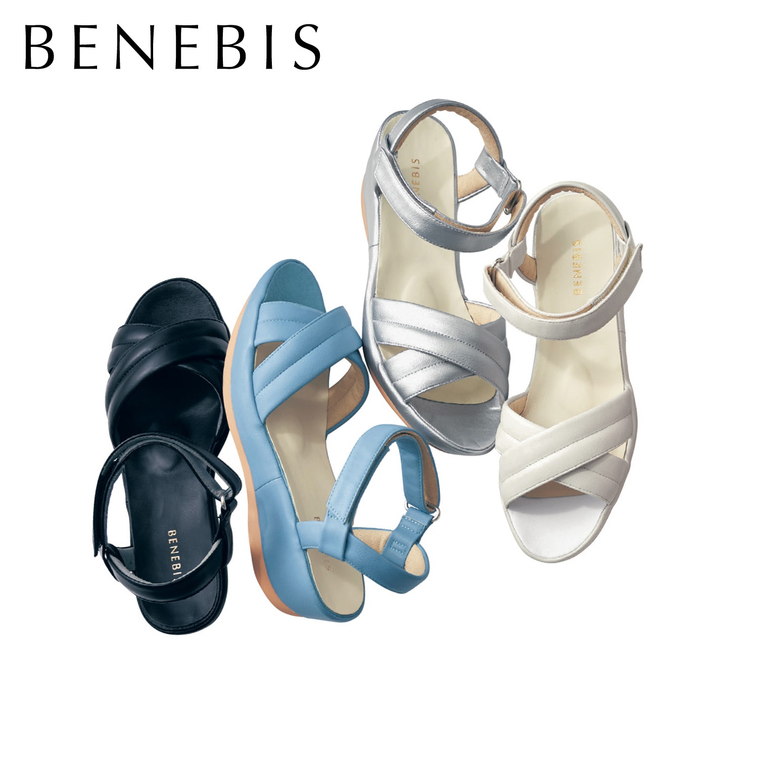 30%OFF！【ベネビス/BENEBIS】旅におすすめ クロスサンダル