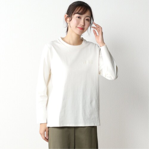 刺繍ロゴ入り無地トップス