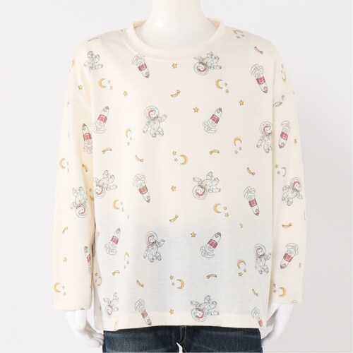 おさるのジョージ総柄長袖Ｔシャツ【子供服】