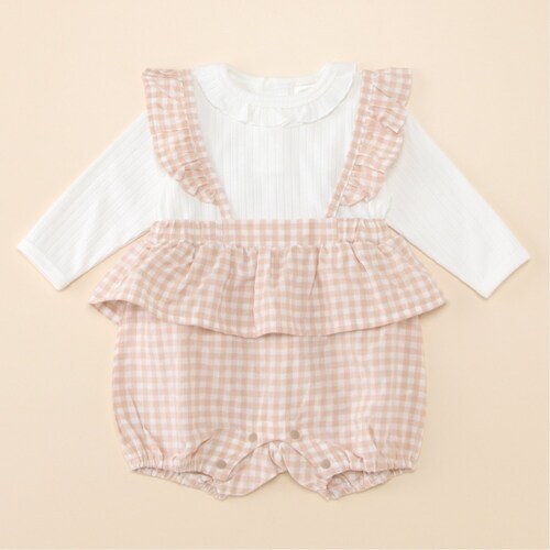 ドッキングフリルロンパース【ベビー服】