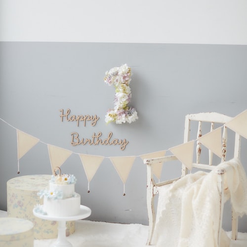 おうちフォトを彩るアーティフィシャルフラワーナンバーオブジェ 【ハーフバースデー・１歳誕生日・七五三・入園入学・節句】