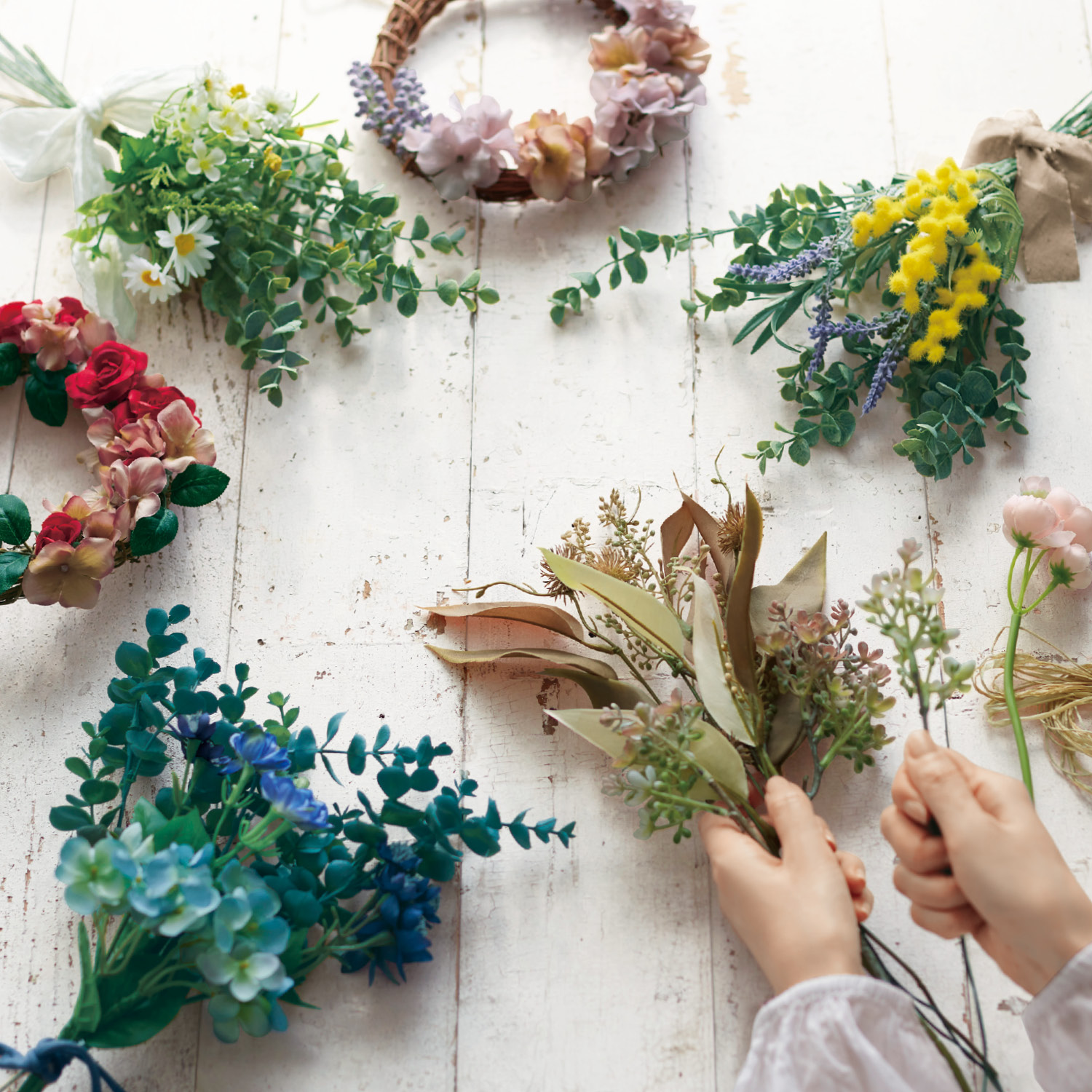 【くららぼ】アーティシャルフラワーで作るリース & スワッグ手作りキット