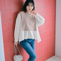 グレージュ／モデル身長164cm・サイズJ-M