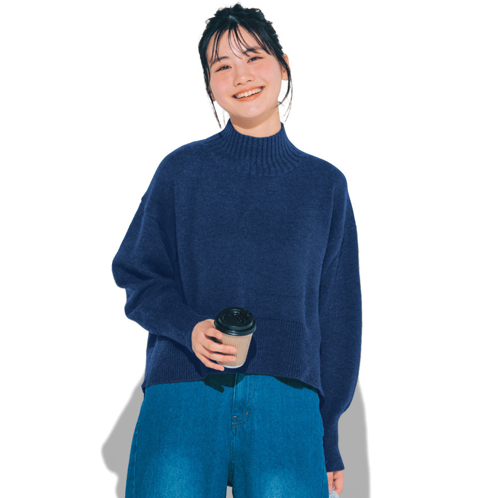【STANDARD me】バックスリットハイネックニットプルオーバー 【子供服 長袖】