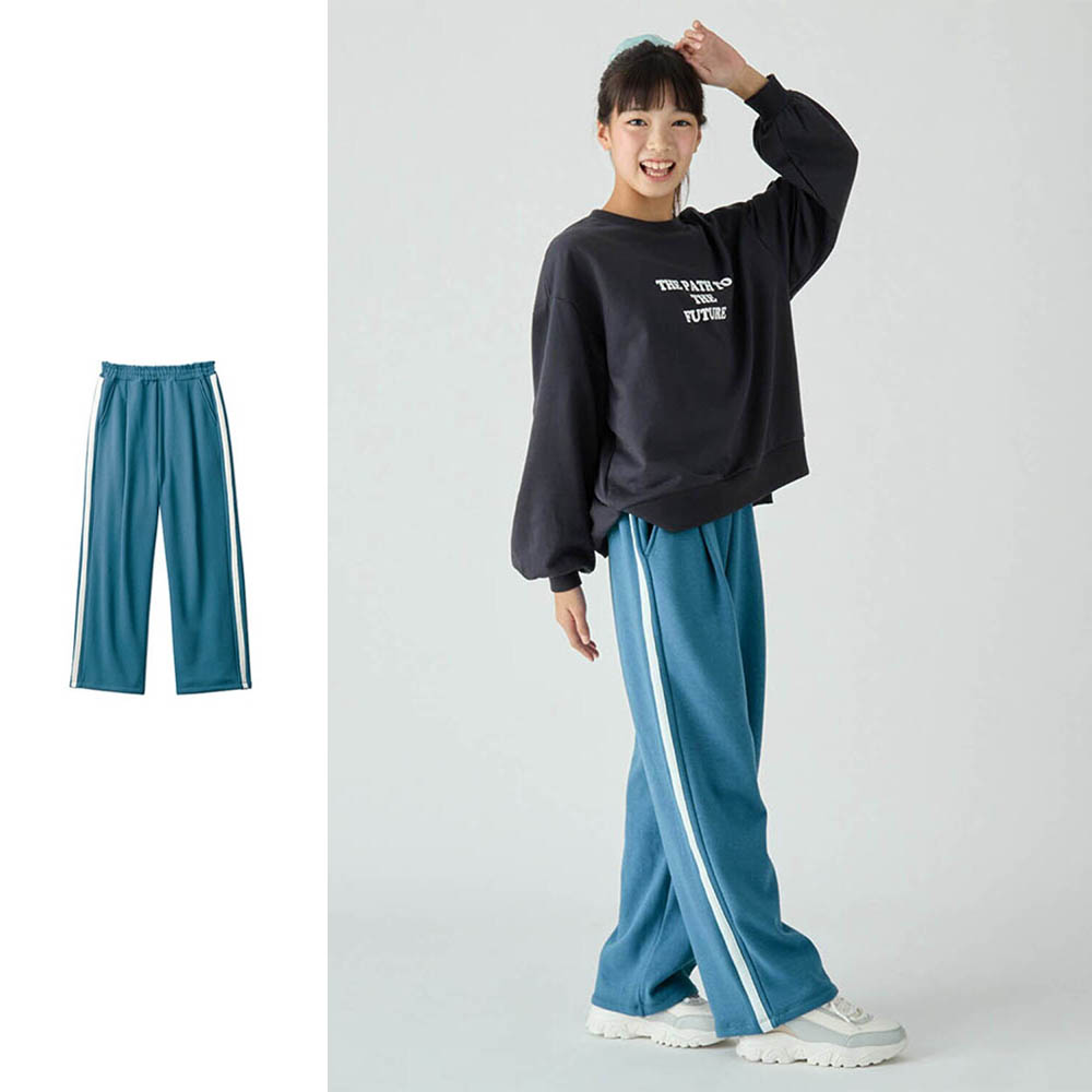 【STANDARD me】ふわほか裏シャギーストレートワイドパンツ 【子供ズボン】