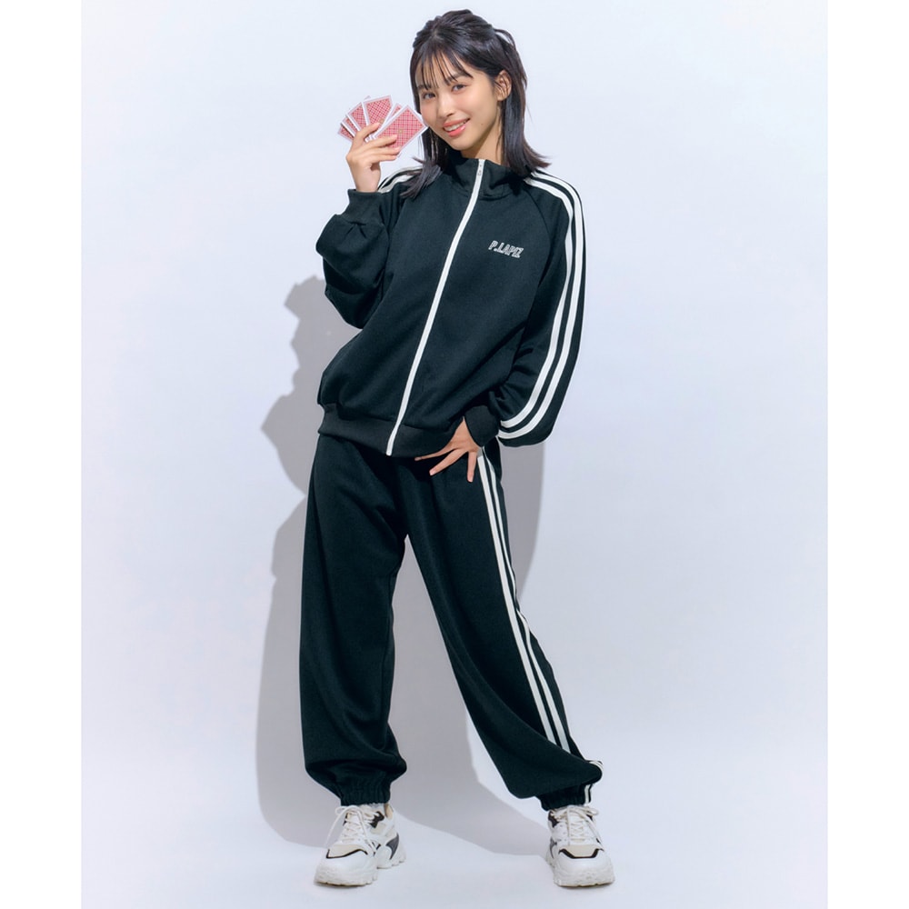 ライン入りガールズジャージ上下セット 【子供服 長袖】(パペル ラピス