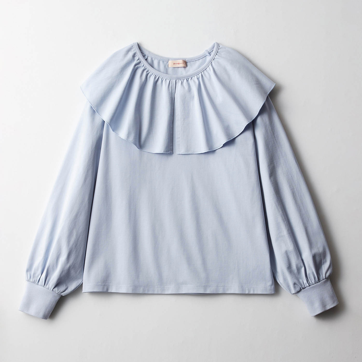 【パペル ラピス/Papel lapiz】フリル襟袖リブ長袖Tシャツ 【子供服】
