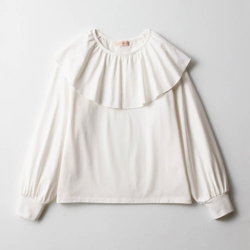 フリル襟袖リブ長袖Tシャツ 【子供服】