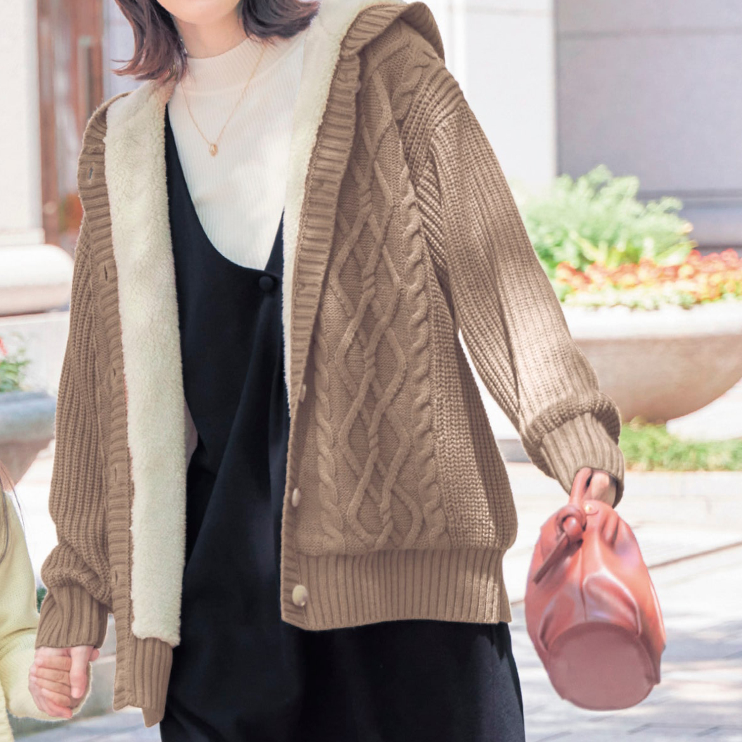 【ベルメゾン】親子でリンクレディース裏ボアニットコート