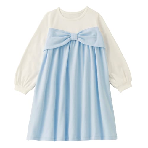 リボンビスチェ風長袖ワンピース 【子供服 きょうだいリンク】