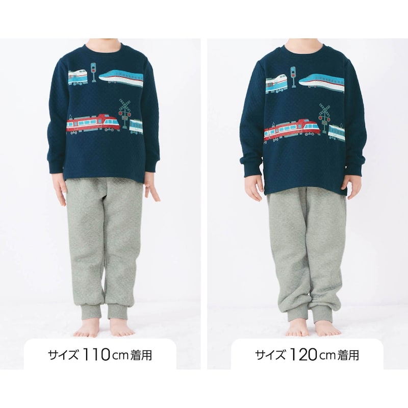 サイズ別着用比較／モデル身長112cm