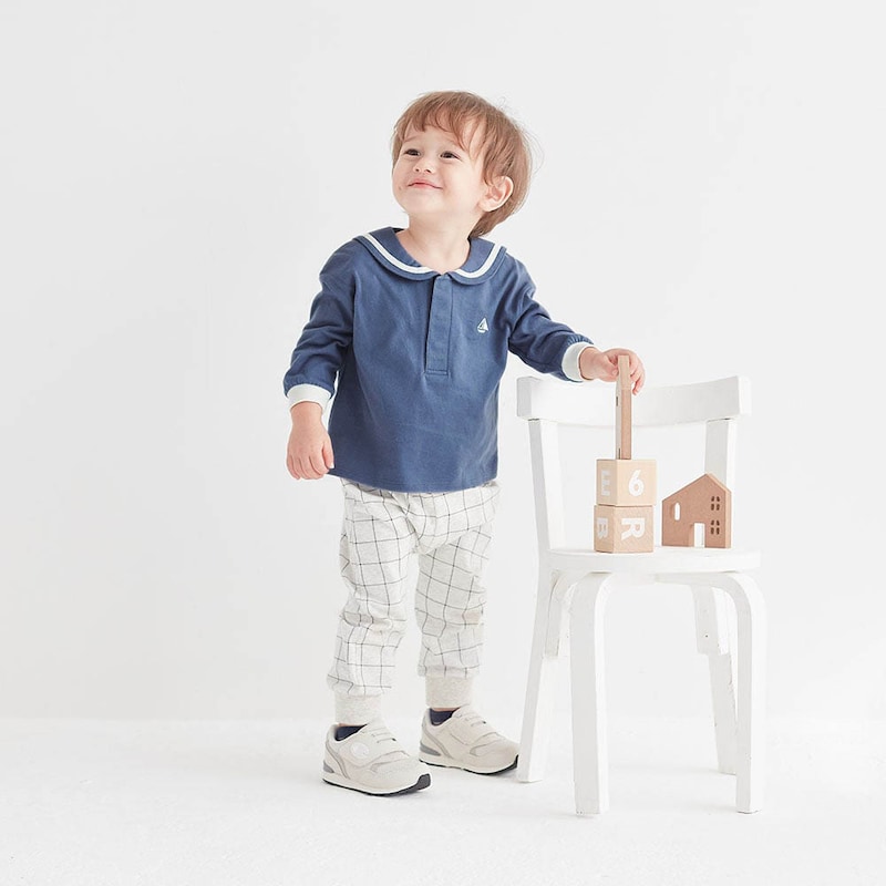 ヴィンテージブルー／モデル身長82㎝・80サイズ着用