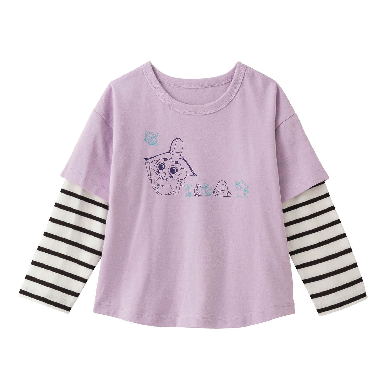 おじゃる丸コラボ袖レイヤード長袖Ｔシャツ（子供服 Tシャツ