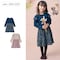 肩フリル小花柄切替えワンピース 【子供服 長袖】