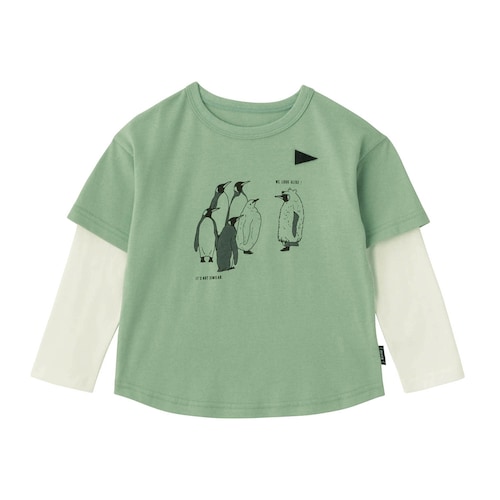 名札ココ選べるプリントゆるシルエット袖レイヤード長袖Ｔシャツ 【子供服】