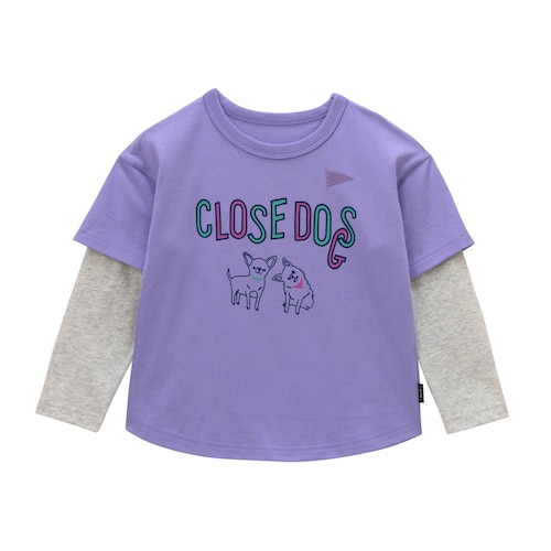 名札ココ選べるプリントゆるシルエット袖レイヤード長袖Ｔシャツ 【子供服】