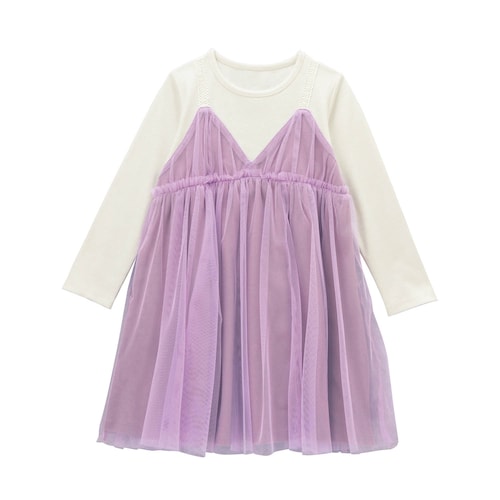 レイヤード風ワンピース 【子供服 長袖】