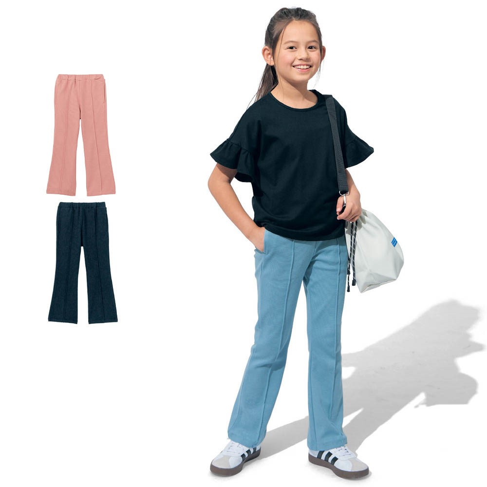 【ジータ/GITA】ピンタックカットソーフレアパンツ 【子供ズボン・のびるん】