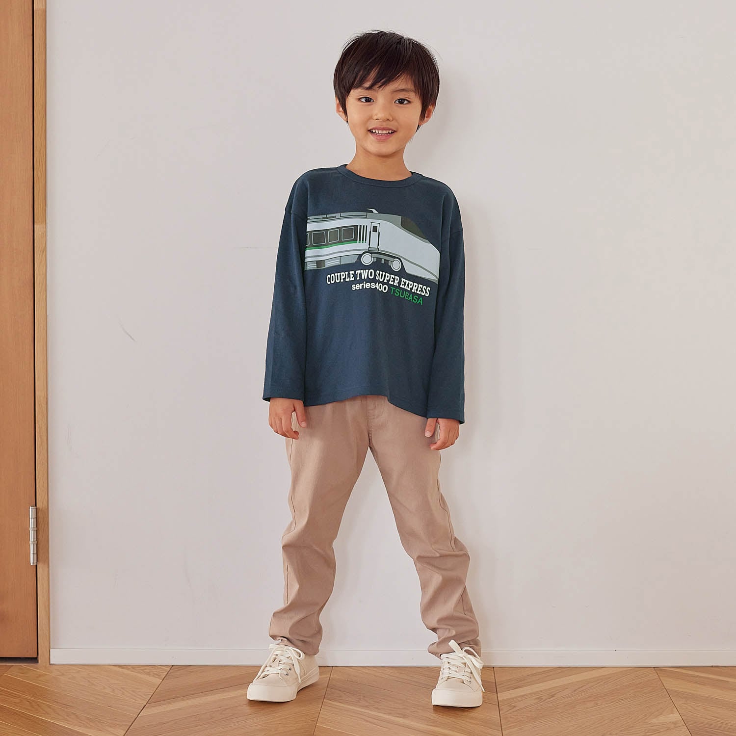 キッズつながるプリント長袖Tシャツ 「新幹線シリーズ」 【子供服