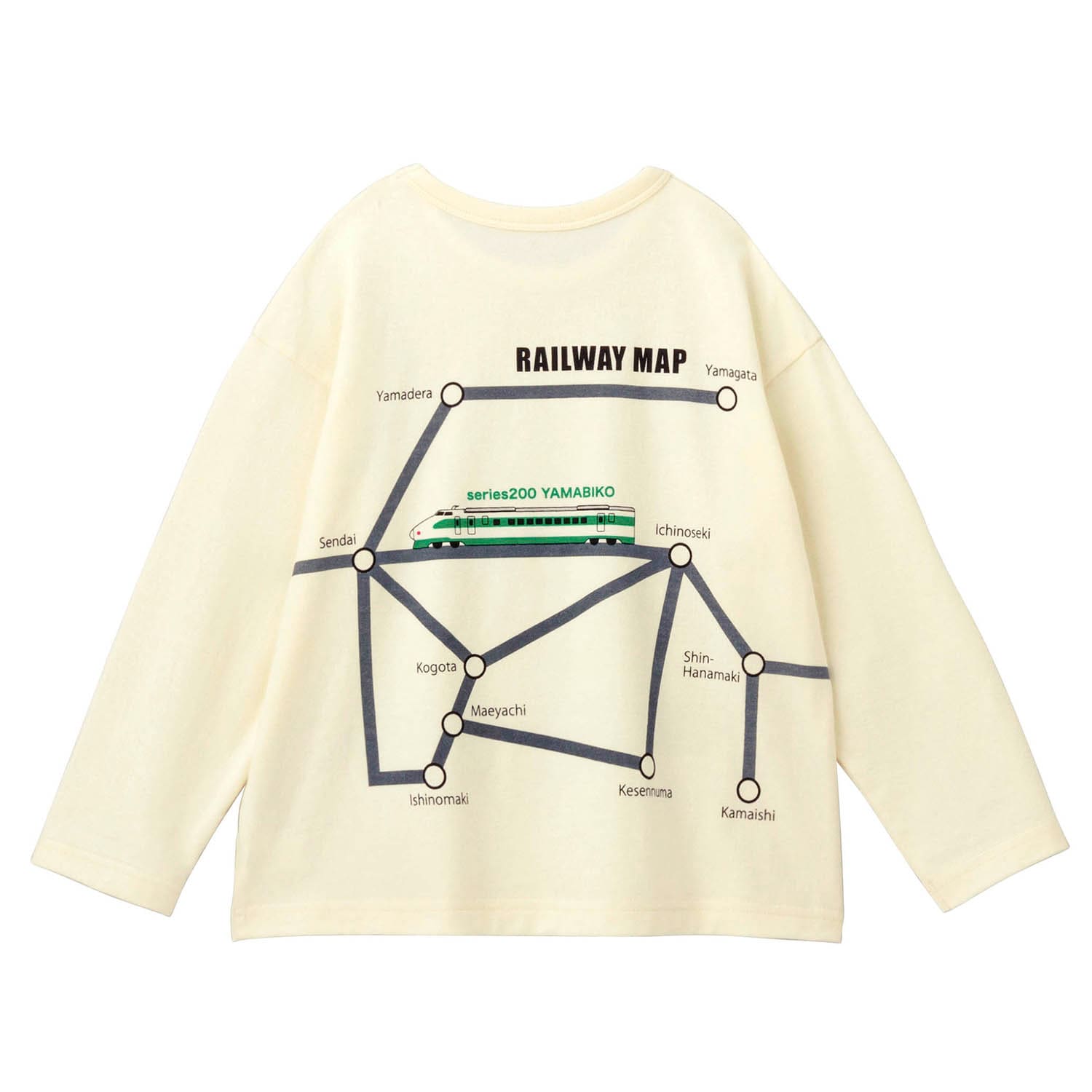 キッズつながるプリント長袖Tシャツ 「新幹線シリーズ」 【子供服