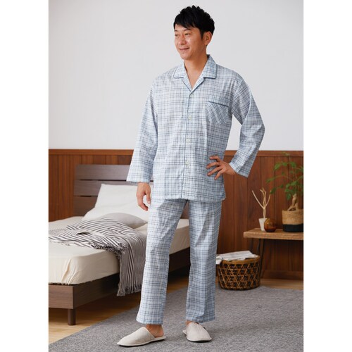 日本製 綿１００％楊柳パジャマ（長袖）