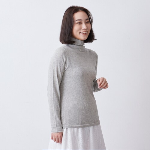 ボトルネック長袖カットソー 【UV】