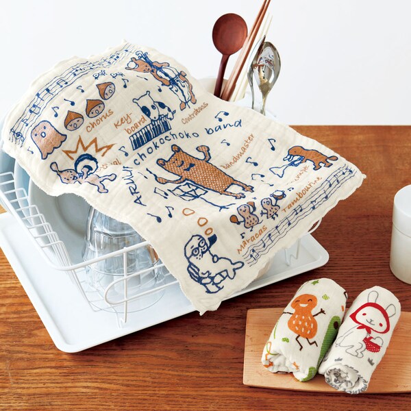 【ちょこちょこ】ちょこちょこ 抗菌!かや生地ふきん 【累計販売数29万点突破】