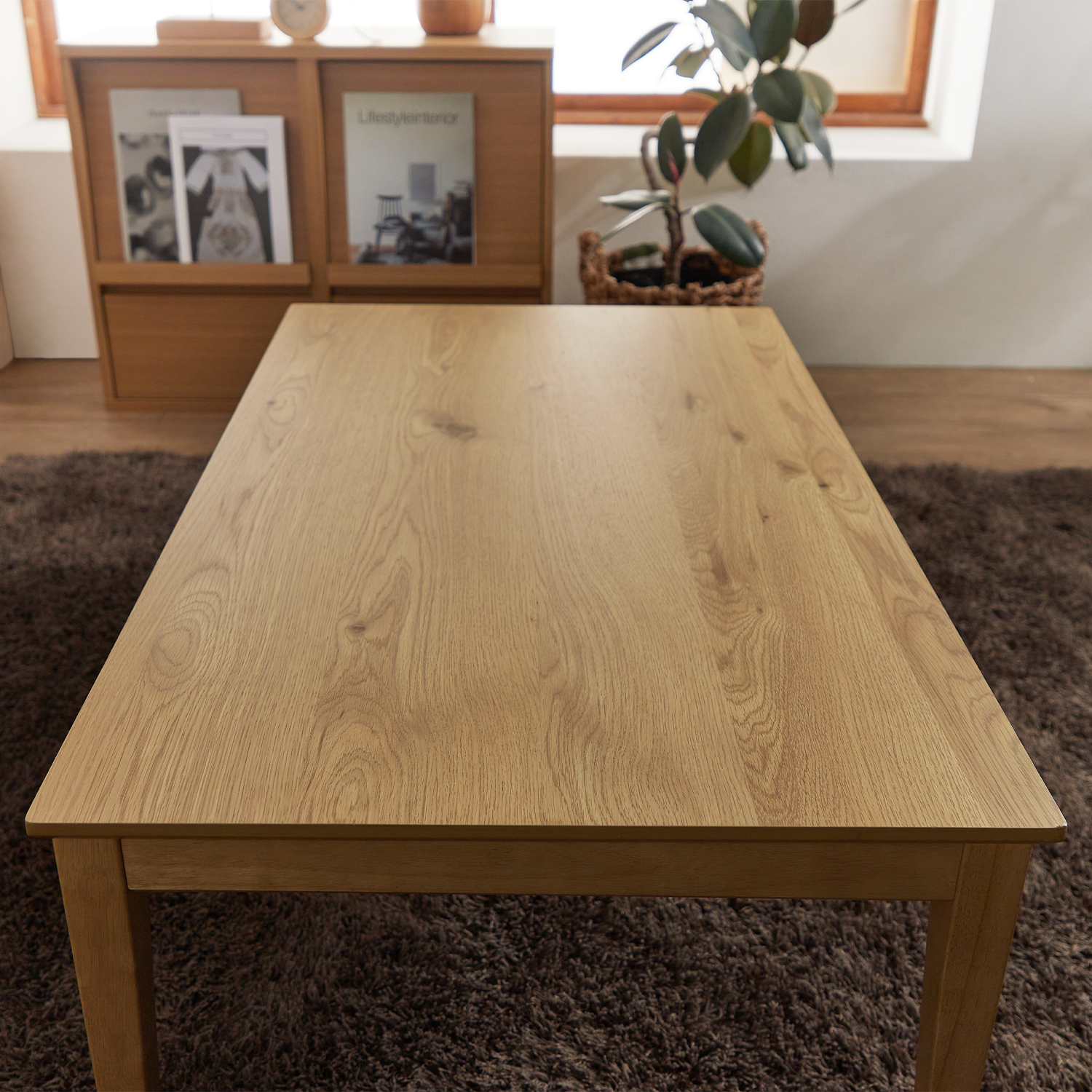 節ありオーク材の薄型こたつテーブル <幅75/105/120/150cm> 節ありオーク材の薄型こたつテーブル <幅75/105/120/150cm>