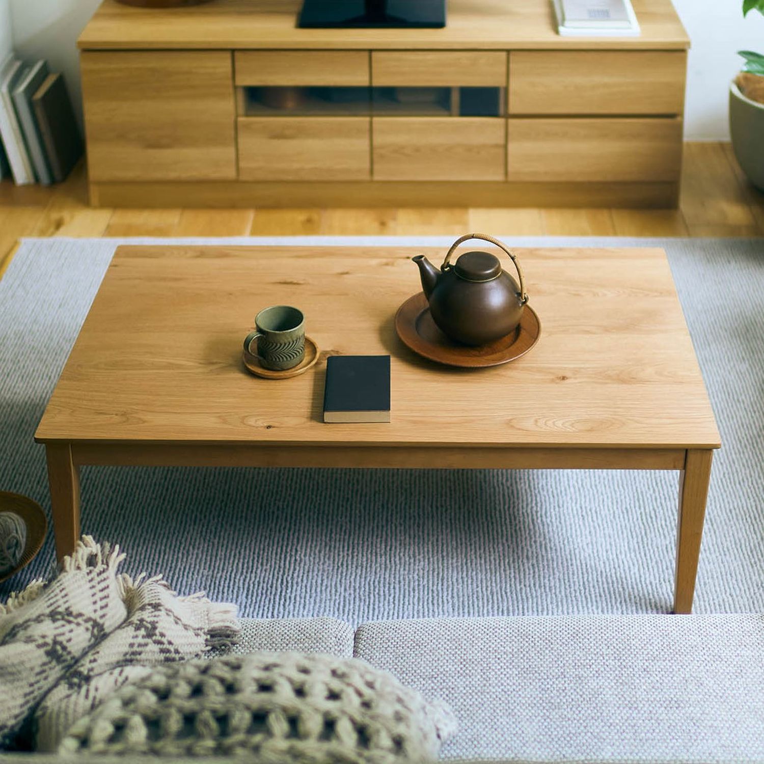 【12月25日までお得】 節ありオーク材の薄型こたつテーブル <幅75/105/120/150cm> 【12月25日までお得】 節ありオーク材の薄型こたつテーブル <幅75/105/120/150cm>