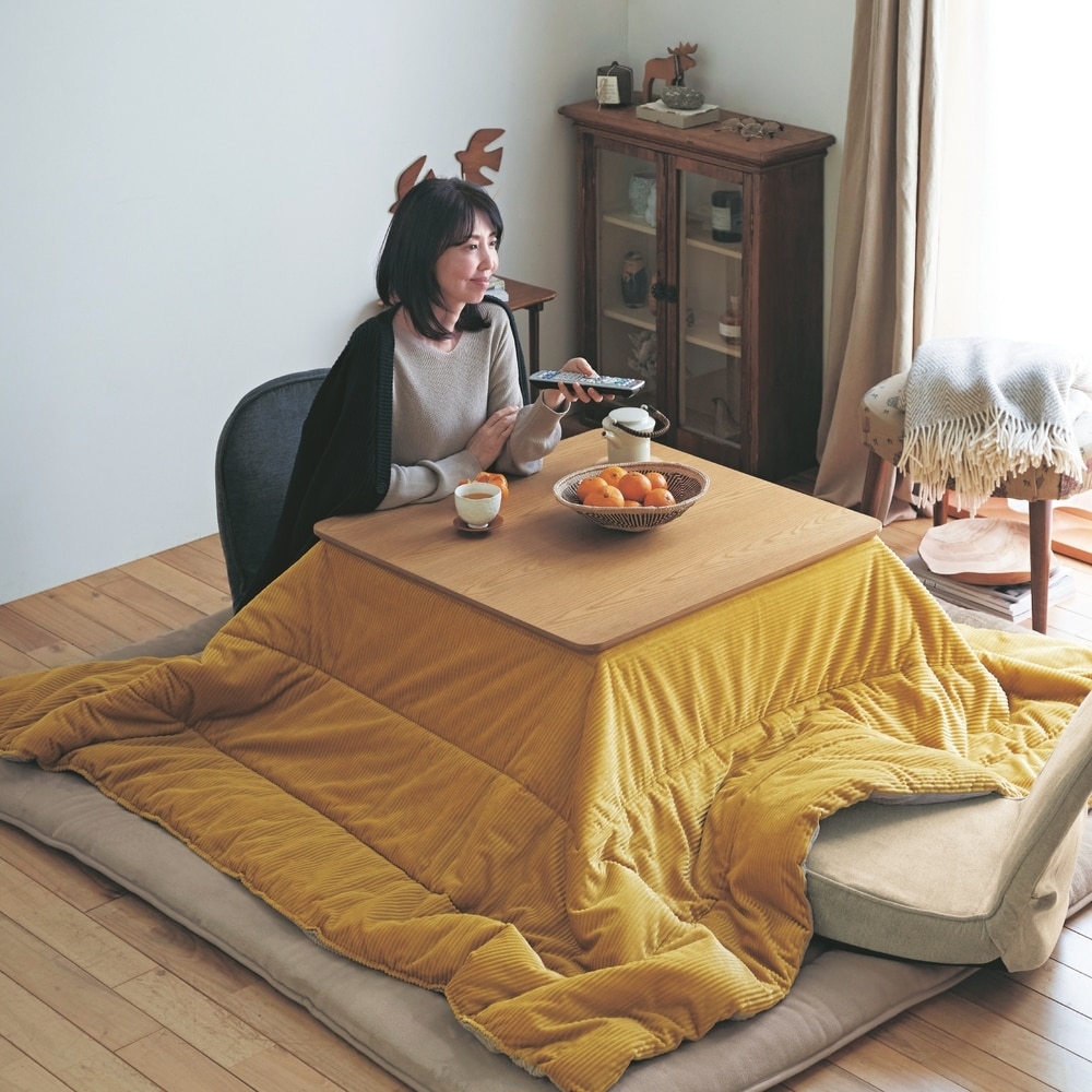 【最終値下げ】こたつテーブル 幅75cm ヒーター付き ヒーターが選べる年中使えるデザインにこだわったこたつテーブル