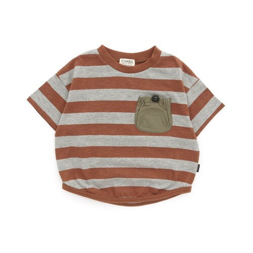 ポケット付きボーダー半袖Tシャツ【子供服】