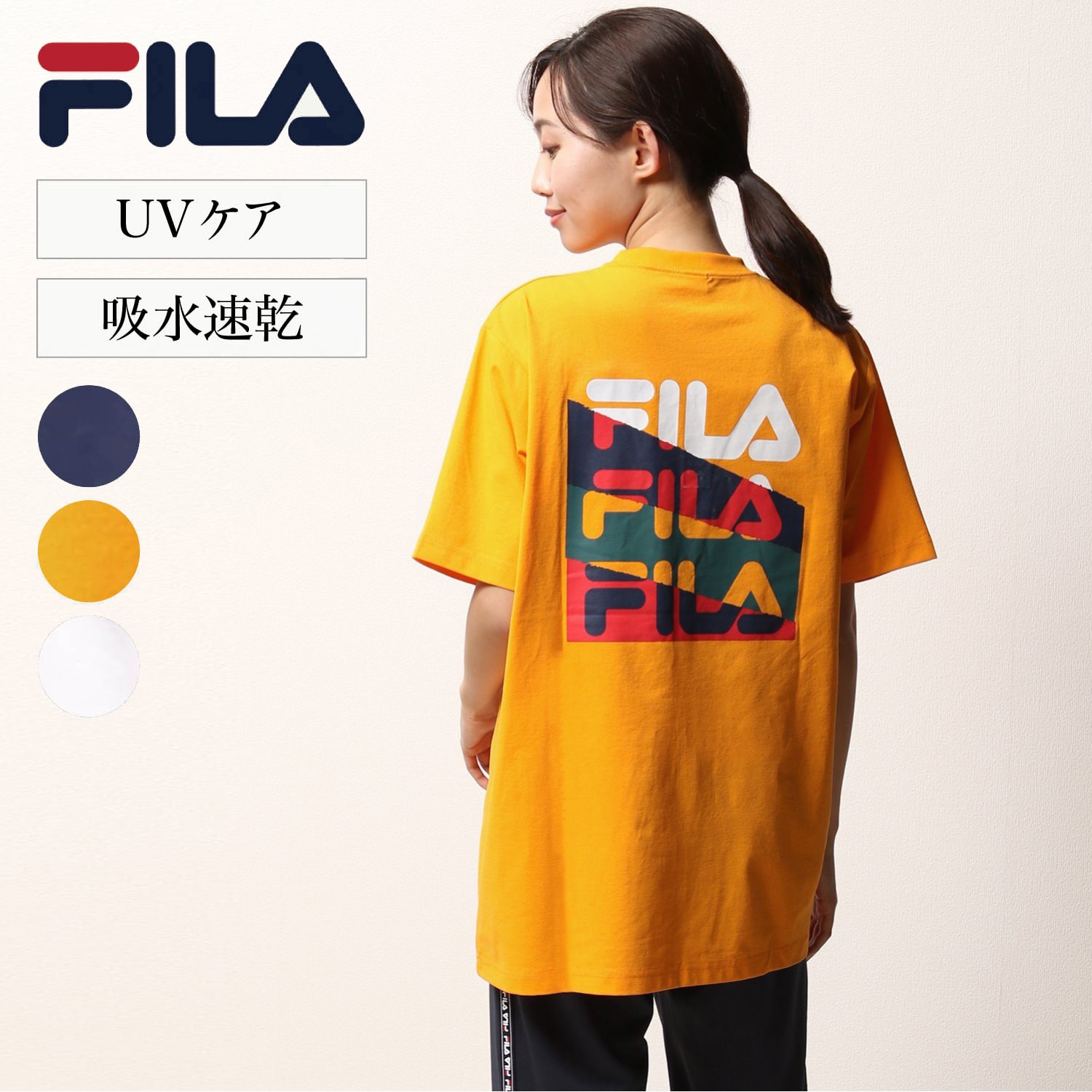 バックプリント半袖Tシャツ（カットソーチュニック）｜(フィラ/FILA