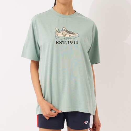 半袖プリント天竺Tシャツ