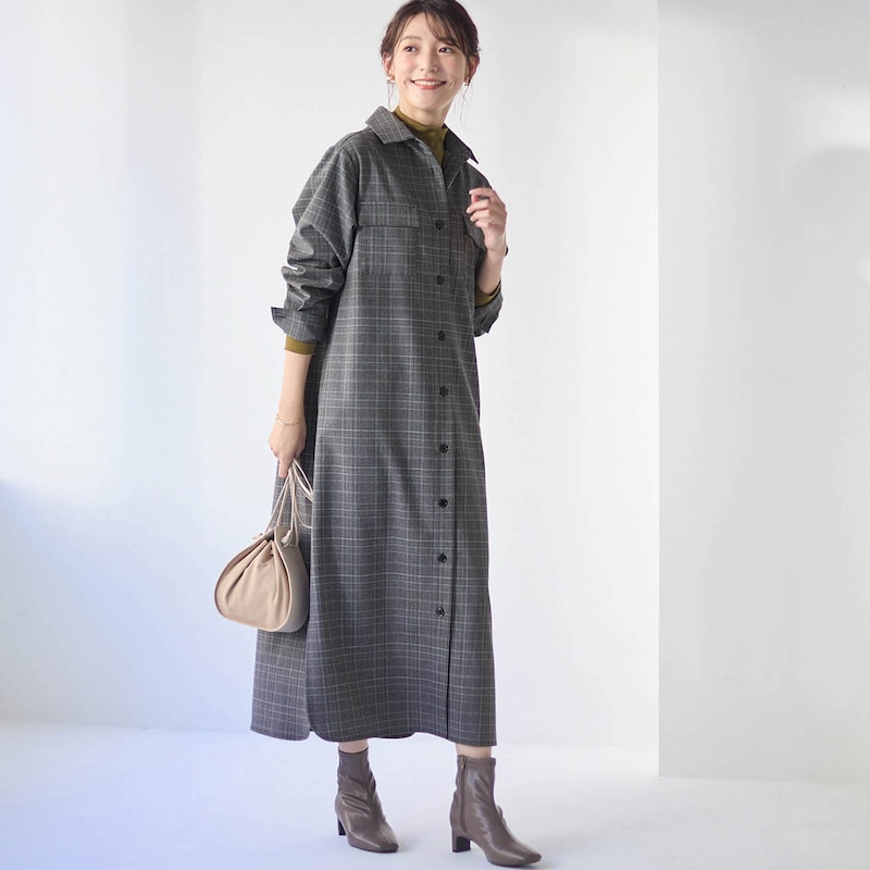 モデル身長170cm／M・着丈117cm　※写真は撮影用のため着丈+10cmになります。