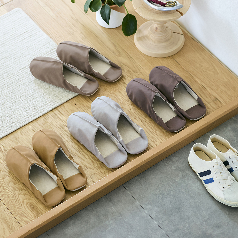 【BELLE MAISON DAYS】コンパクトに収まる洗える来客用スリッパ 4足セット
