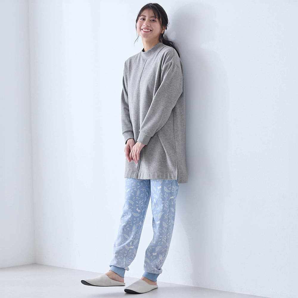 ふっくら綿混あったか裏起毛チュニックパジャマ(エブリデイファン