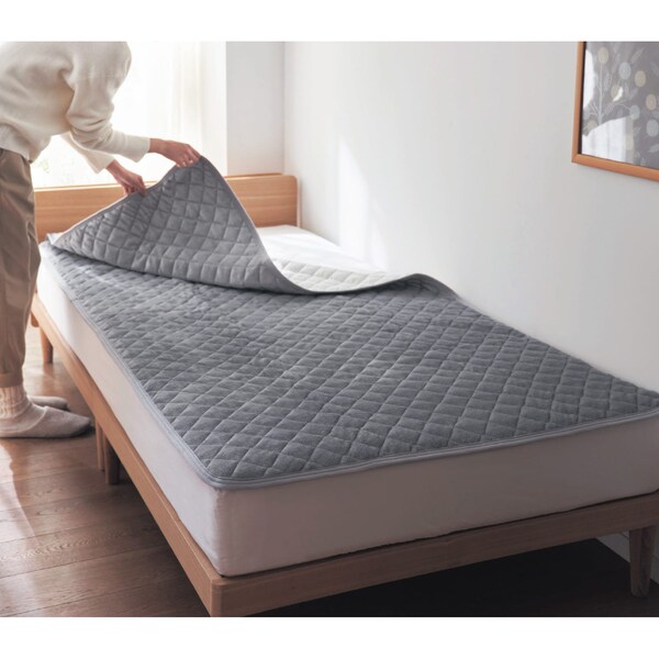 【ベルメゾン】吸湿発熱プラス・あったかマイクロファイバーの取り替え簡単!置くだけ敷きパッド「カンタンカバー」