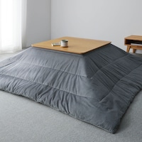 アイボリー×チャコール／正方形　※天板サイズ約75×75cmのこたつを使用
