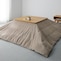ベージュ×カーキ／正方形　※天板サイズ約75×75cmのこたつを使用