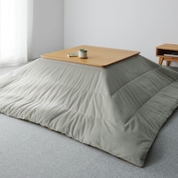 ライトグレー×マスタード／正方形　※天板サイズ約75×75cmのこたつを使用
