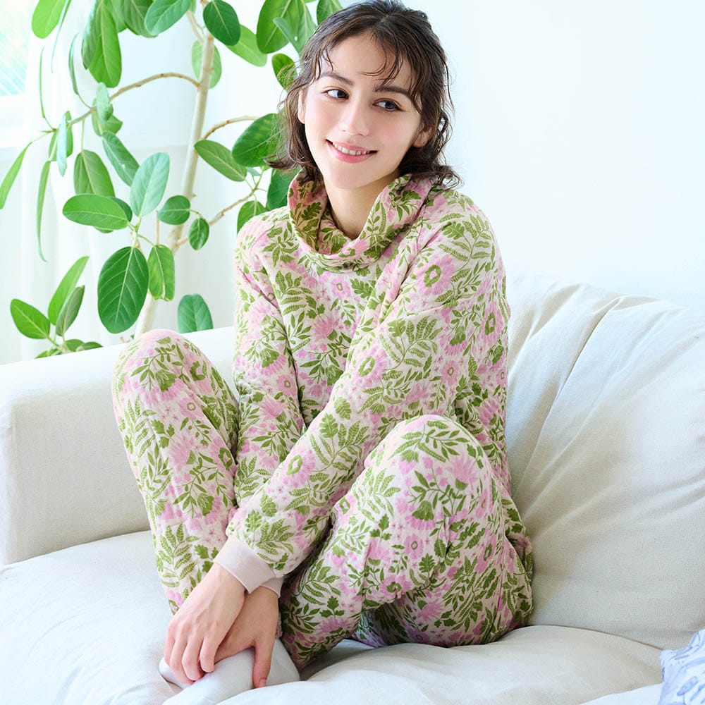 肌側綿素材が嬉しいニットキルトパジャマ／愛らしさ 「ミニラボ