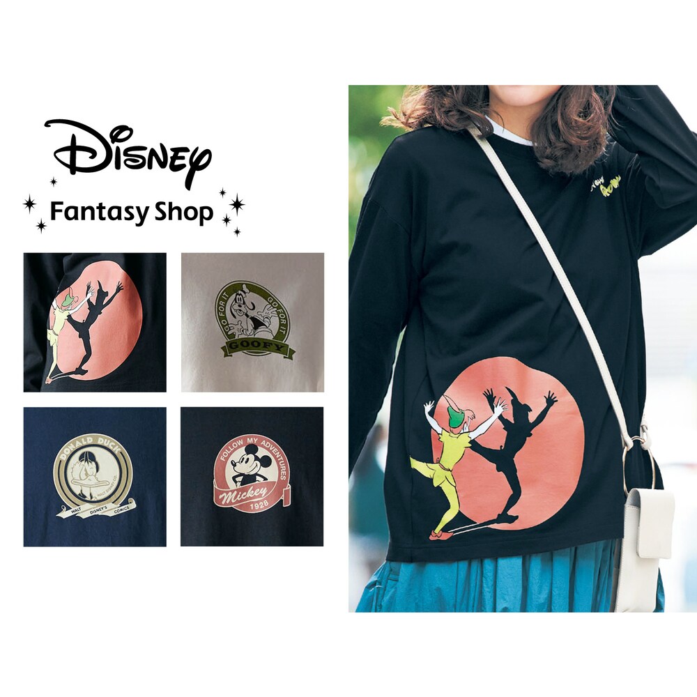 【ディズニー/Disney】ユニセックス長袖Tシャツ(選べるキャラクター)