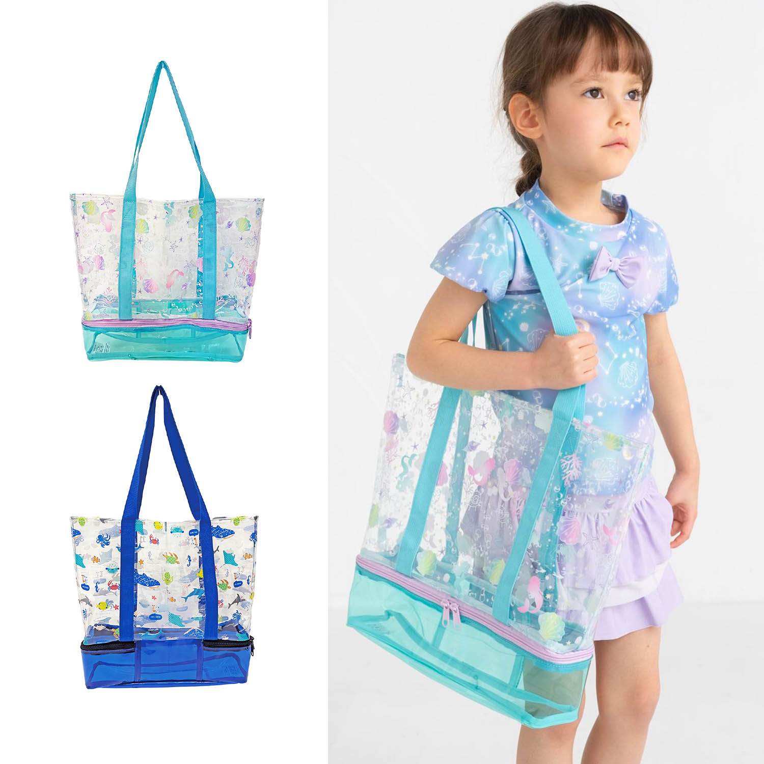 【ベルメゾン】【肩にかけられる!】2層式プールバッグ