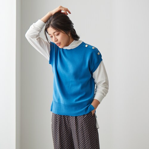 ハンガー干し出来るニットベスト【軽量・抗ピル】