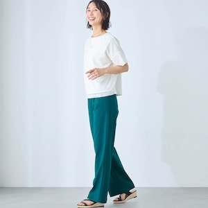 モデル身長167cm／M・股下70cm ※写真は撮影用のため股下+6cmになります。グリーン着用