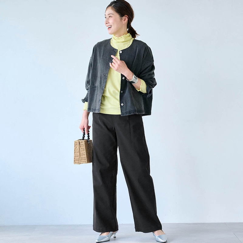 モデル身長168cm／M・股下70cm ※写真は撮影用のため股下+6cmになります。