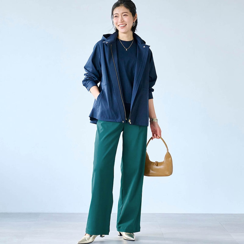 モデル身長168cm／M・股下70cm ※写真は撮影用のため股下+6cmになります。