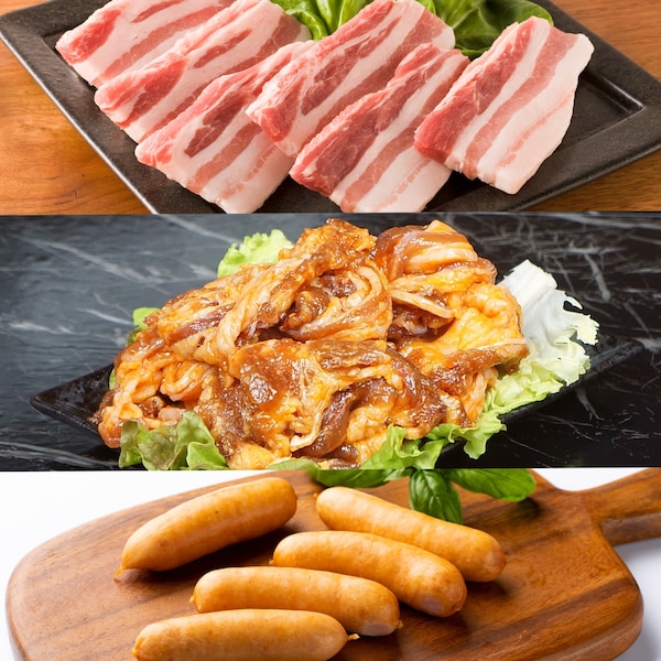 【ベルメゾン】牛・豚・ウインナーの焼肉セット 1kg